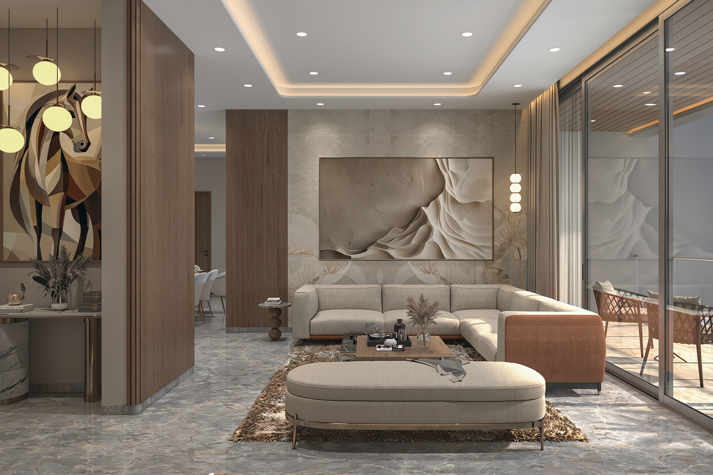 Interior living space in a Clover Amano residence